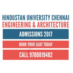 HINDUSTAN UNIVERSITY ADMISSIONS 2017